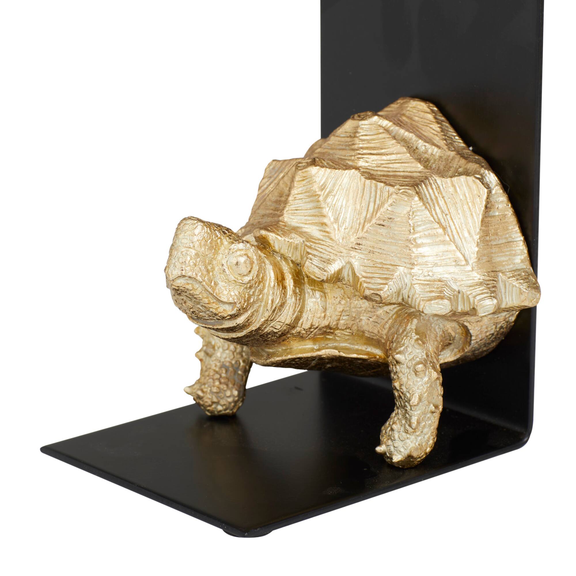 CosmoLiving by Cosmopolitan Brass Polystone Coastal Bookends, 6" x 5" x 4"